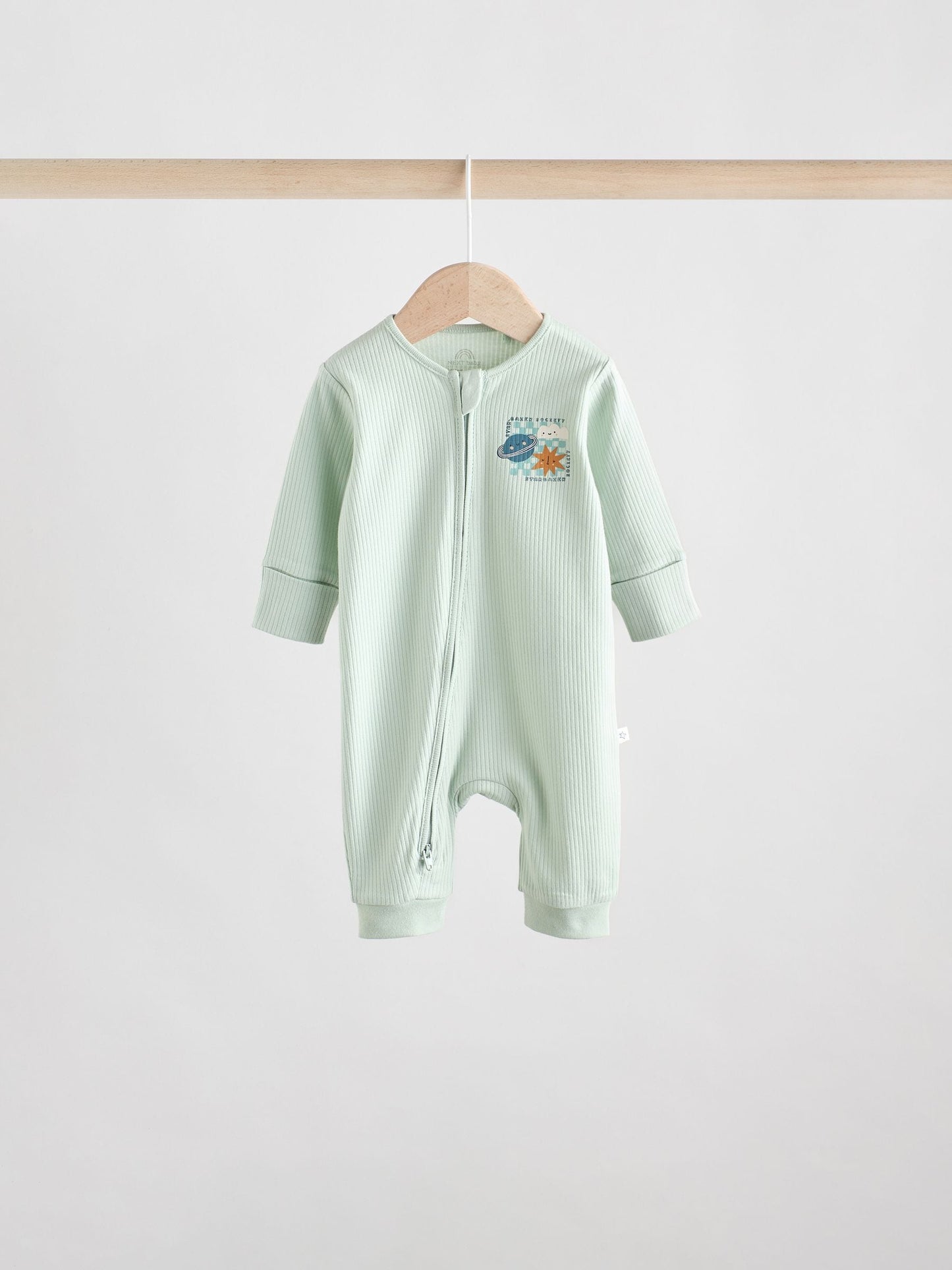 Light Blue 3 pack Baby Two Way Zip Footless Cotton Sleepsuits (0mths-3yrs)