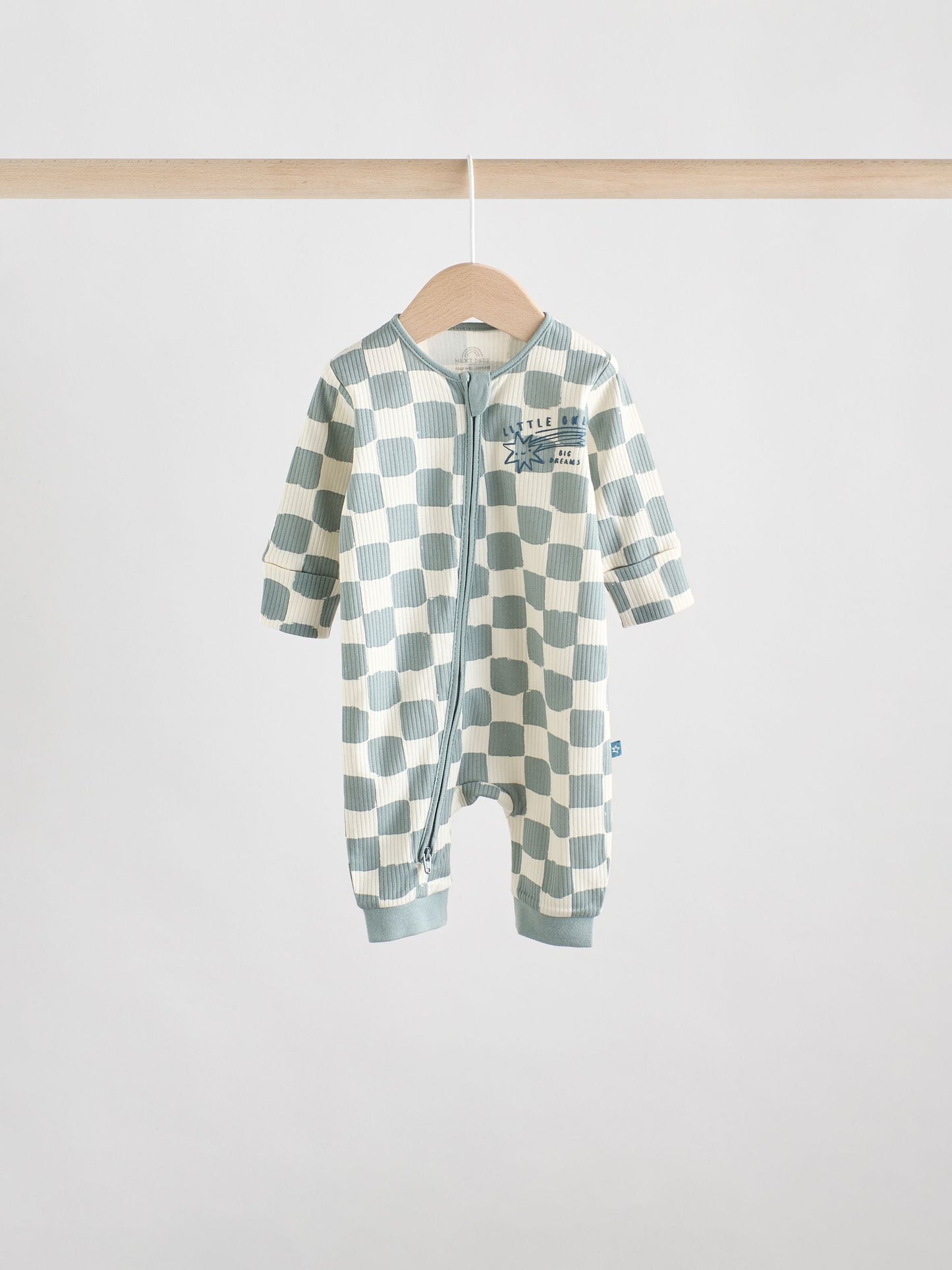 Light Blue 3 pack Baby Two Way Zip Footless Cotton Sleepsuits (0mths-3yrs)