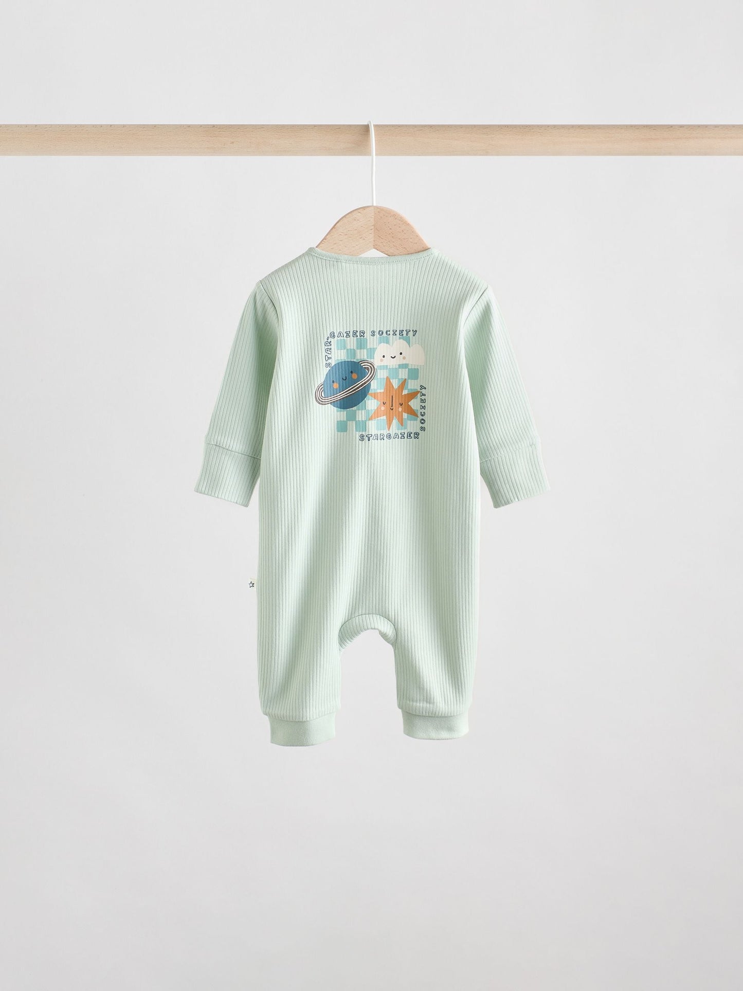 Light Blue 3 pack Baby Two Way Zip Footless Cotton Sleepsuits (0mths-3yrs)