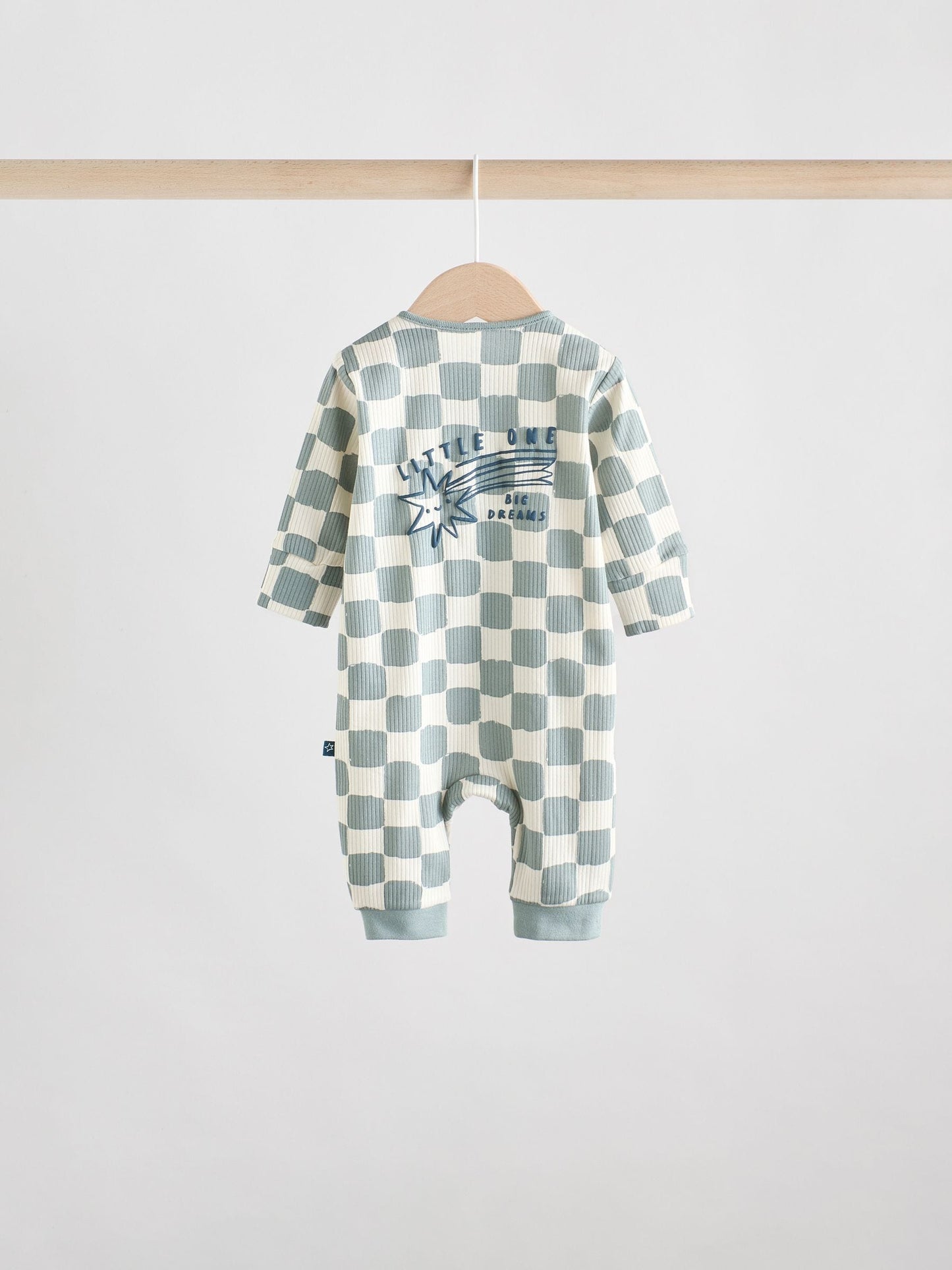 Light Blue 3 pack Baby Two Way Zip Footless Cotton Sleepsuits (0mths-3yrs)