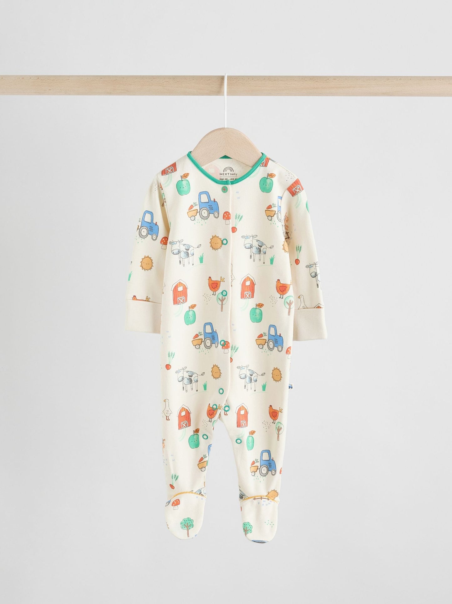 Blue Embroidered Baby Sleepsuits 3 Pack (0-2yrs)