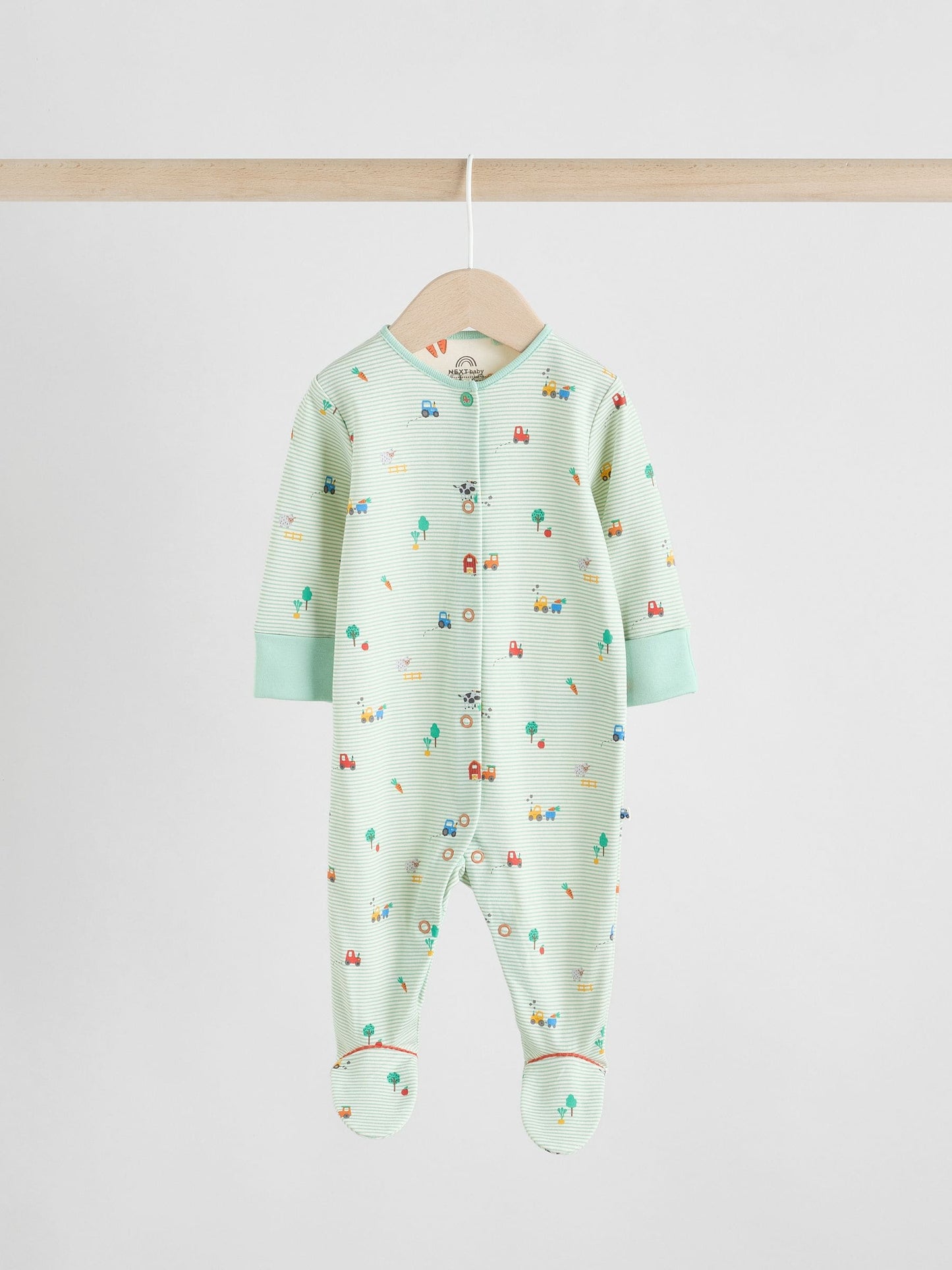 Blue Embroidered Baby Sleepsuits 3 Pack (0-2yrs)