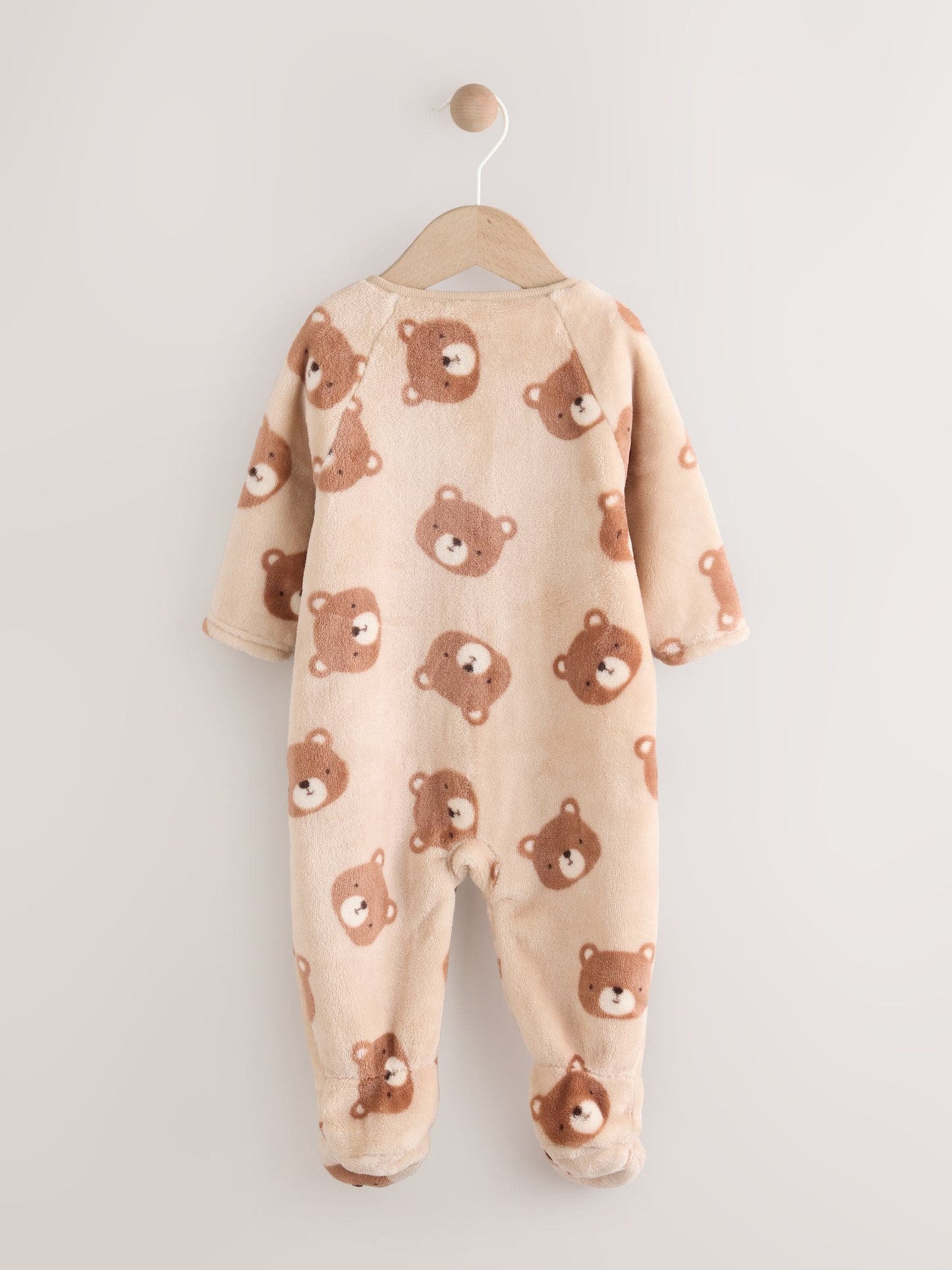 Brown Bear Fleece Baby Sleepsuit