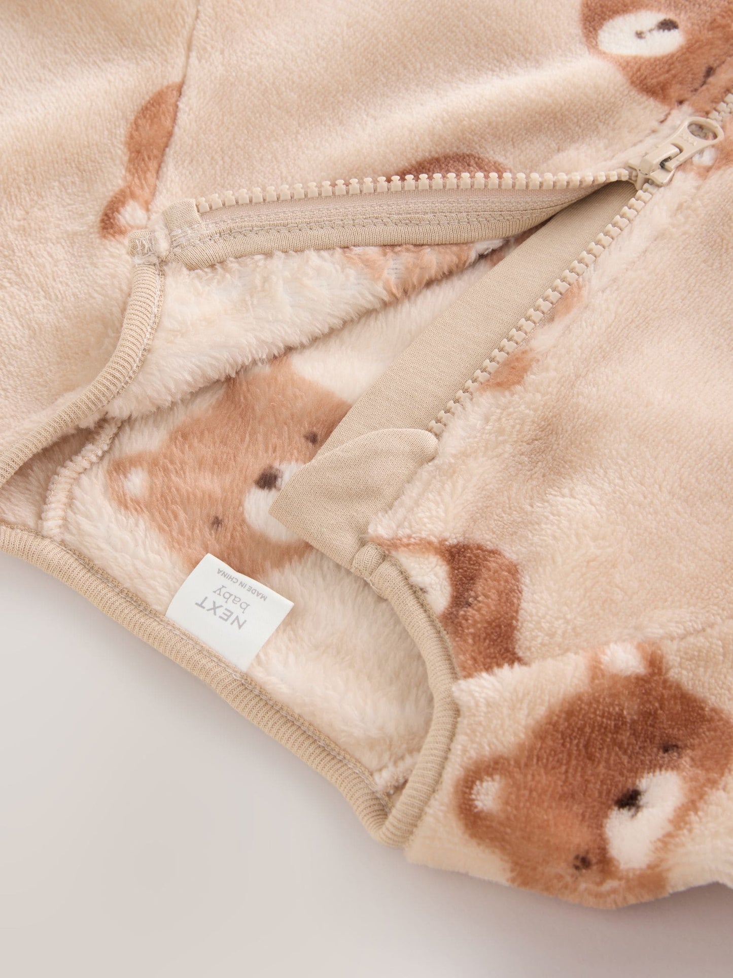 Brown Bear Fleece Baby Sleepsuit