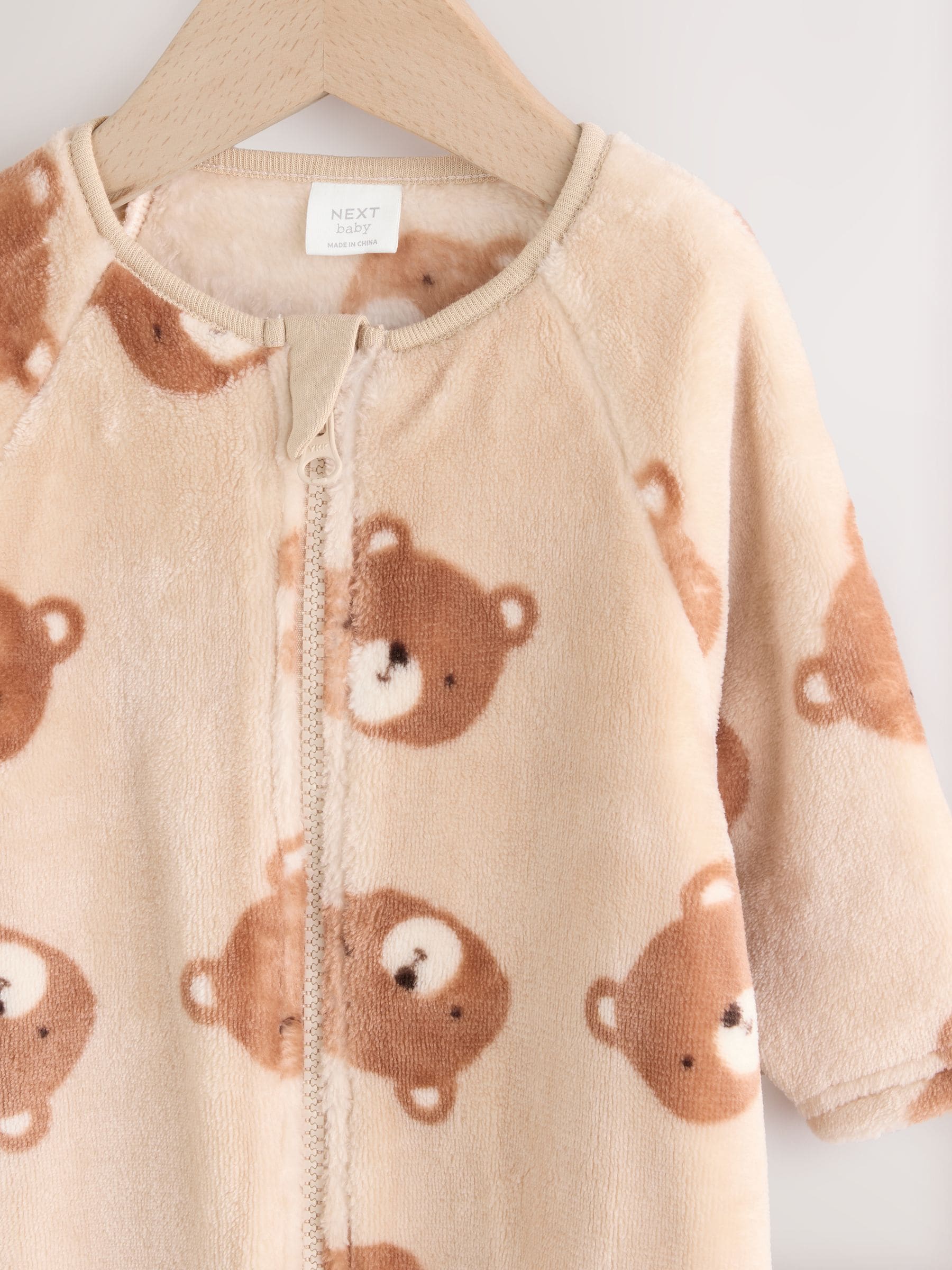 Brown Bear Fleece Baby Sleepsuit image 7
