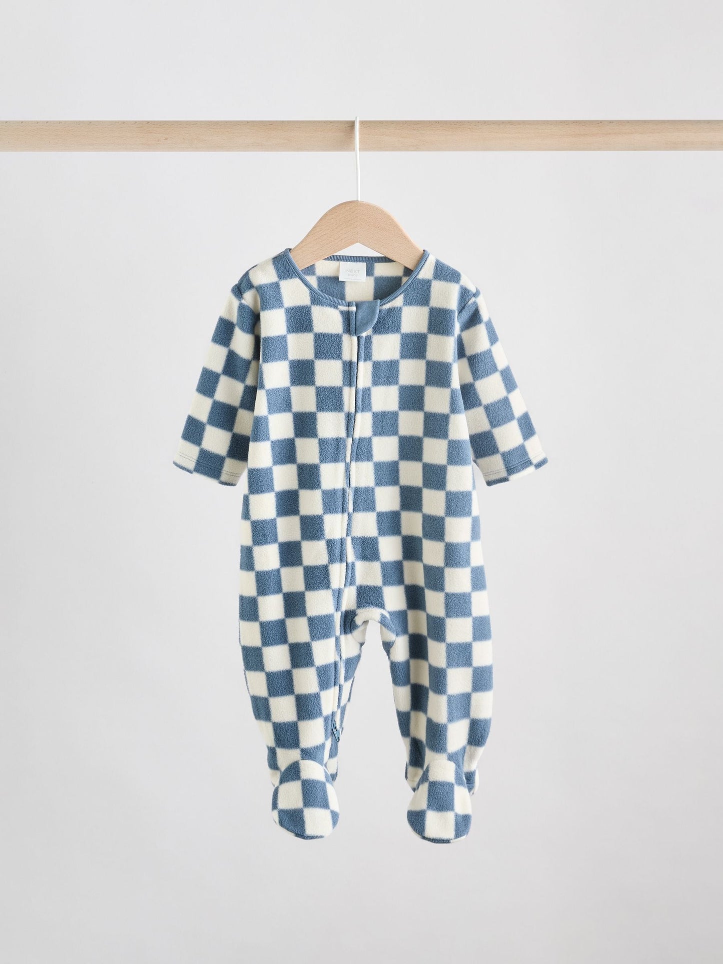 Blue Baby Micro Fleece Two Way Zip Sleepsuits 2 Pack image 3