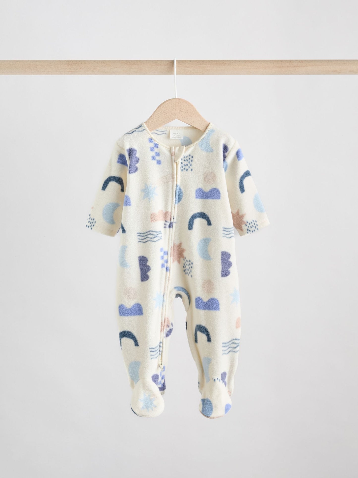 Blue Baby Micro Fleece Two Way Zip Sleepsuits 2 Pack image 4
