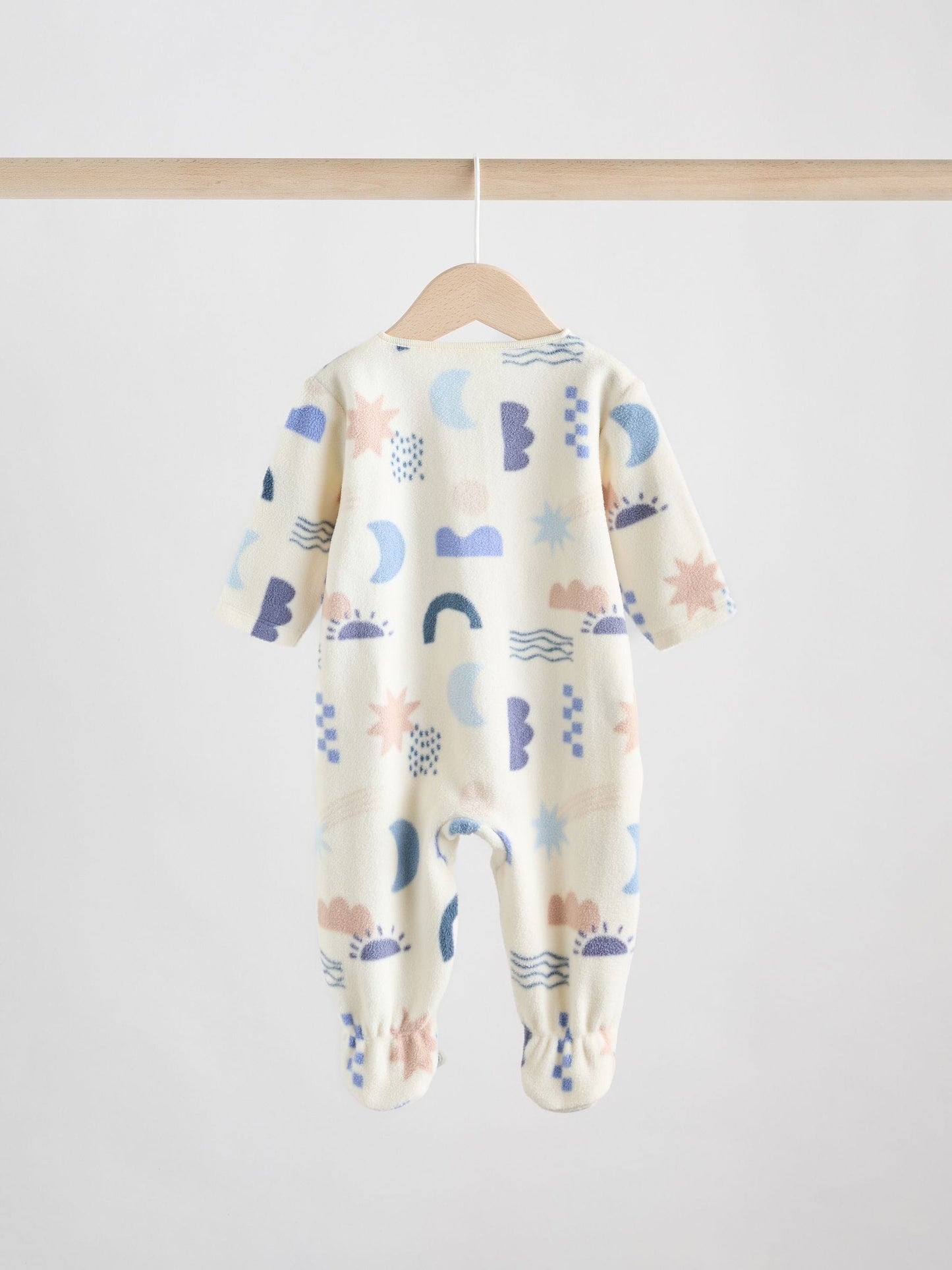 Blue Baby Micro Fleece Two Way Zip Sleepsuits 2 Pack