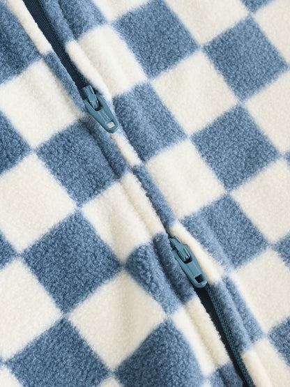 Blue Baby Micro Fleece Two Way Zip Sleepsuits 2 Pack