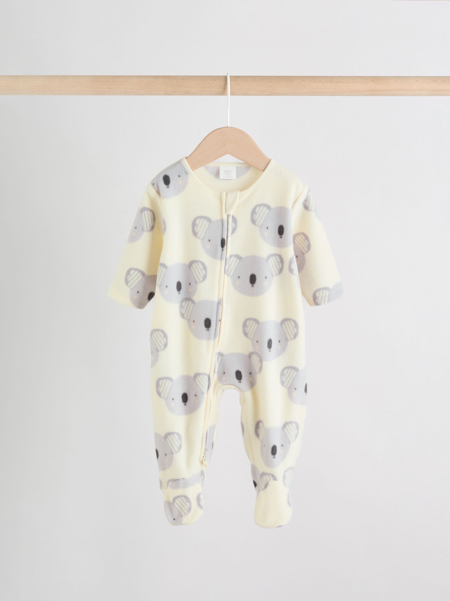 Grey Baby Micro Fleece Two Way Zip Sleepsuits 2 Pack image 2