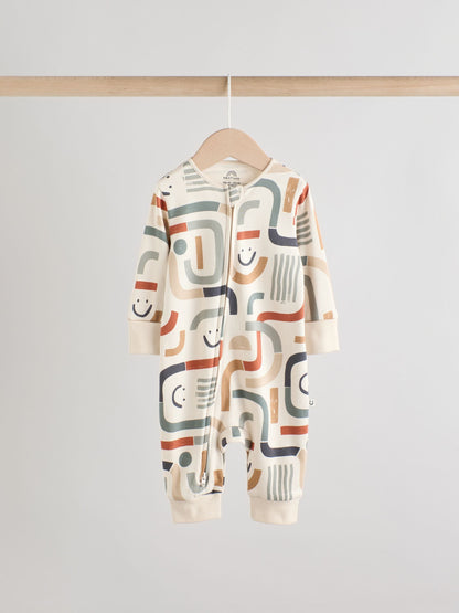 Olive Green 3 Pack Baby Sleepsuits (0-3yrs)