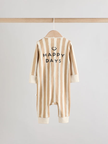 Olive Green 3 Pack Baby Sleepsuits (0-3yrs)