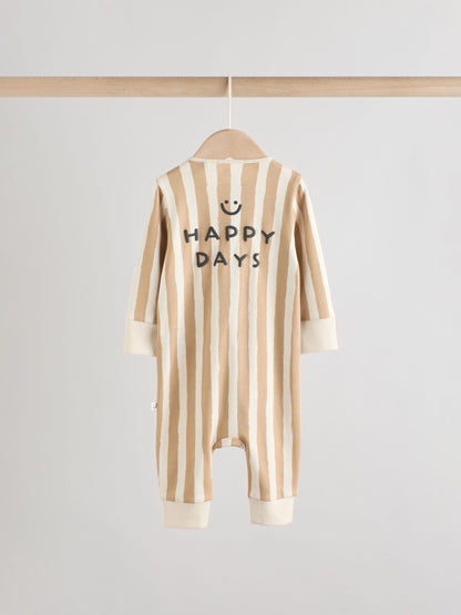 Olive Green 3 Pack Baby Sleepsuits (0mths-3yrs) image 6