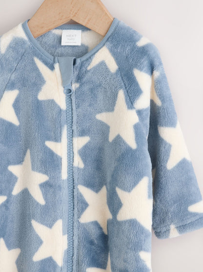 Blue Star Fleece Baby Sleepsuit