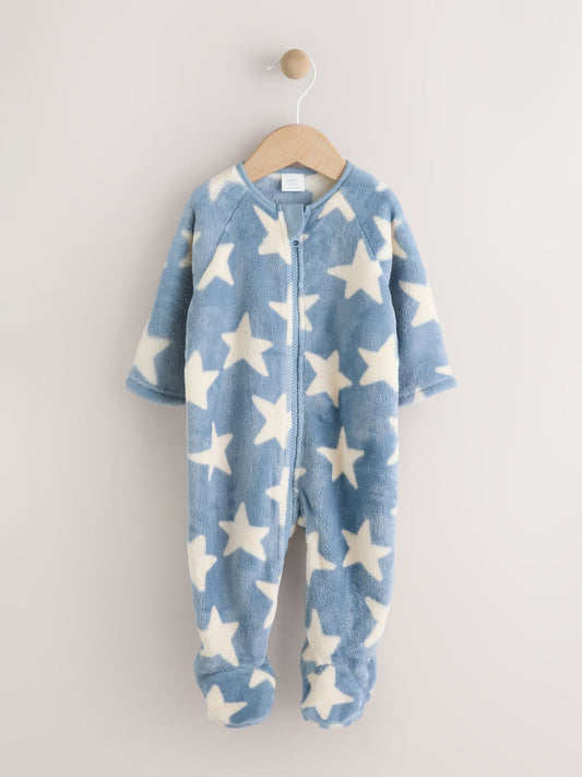 Blue Star Fleece Baby Sleepsuit image 1