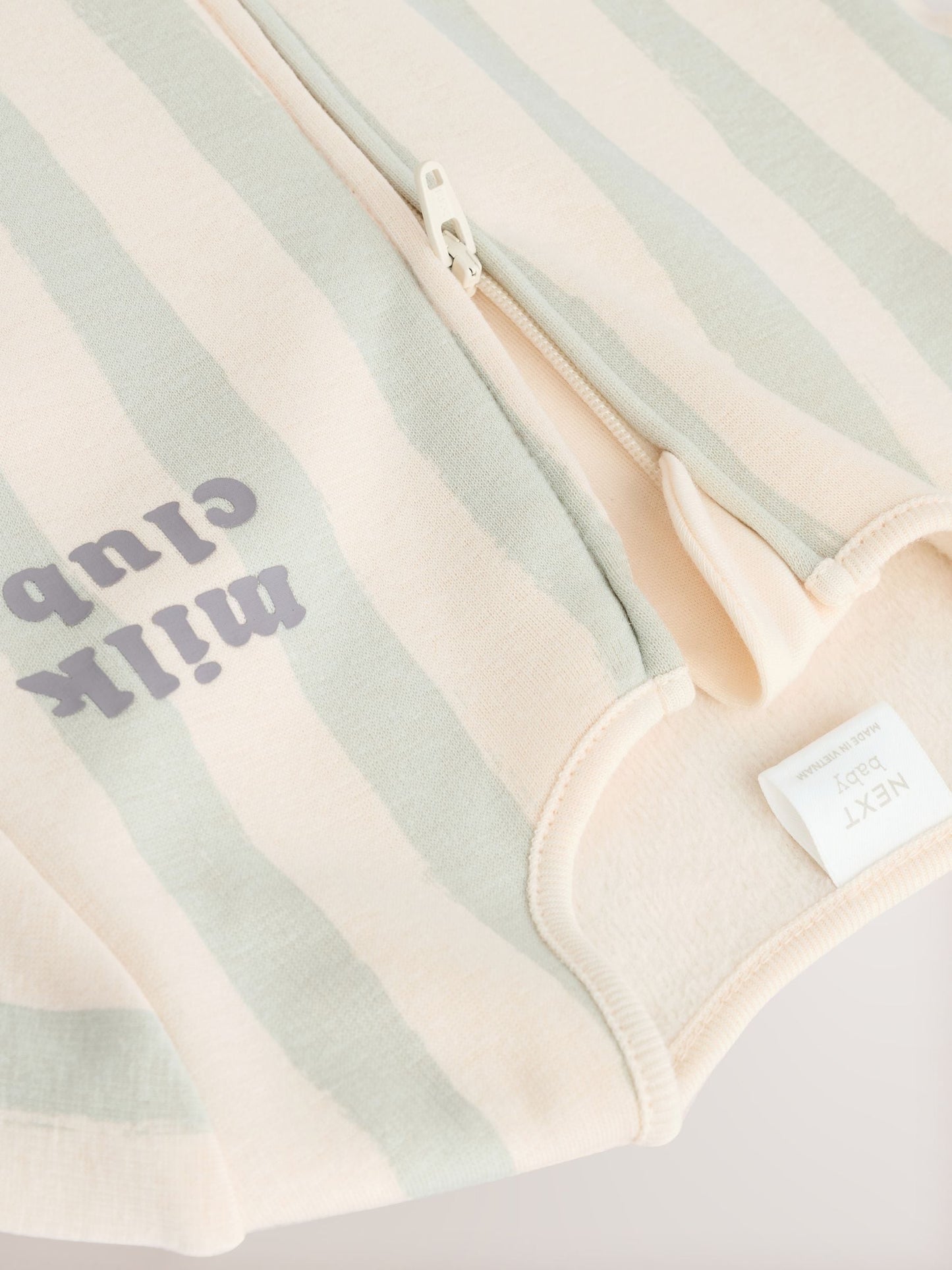 Sage Green Milk Club Baby Fleece Lined Sleepsuit