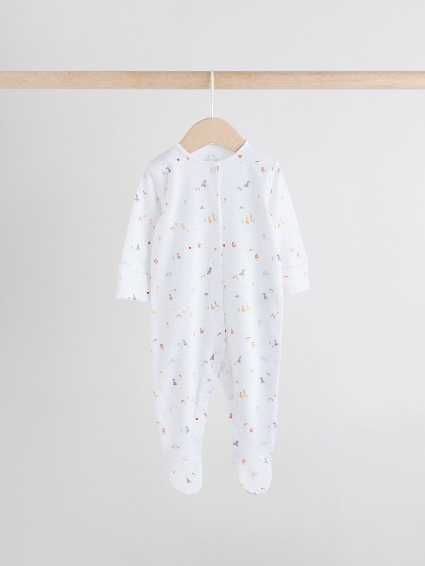 White 4 Pack Popper Baby Sleepsuits (0-2yrs) image 3