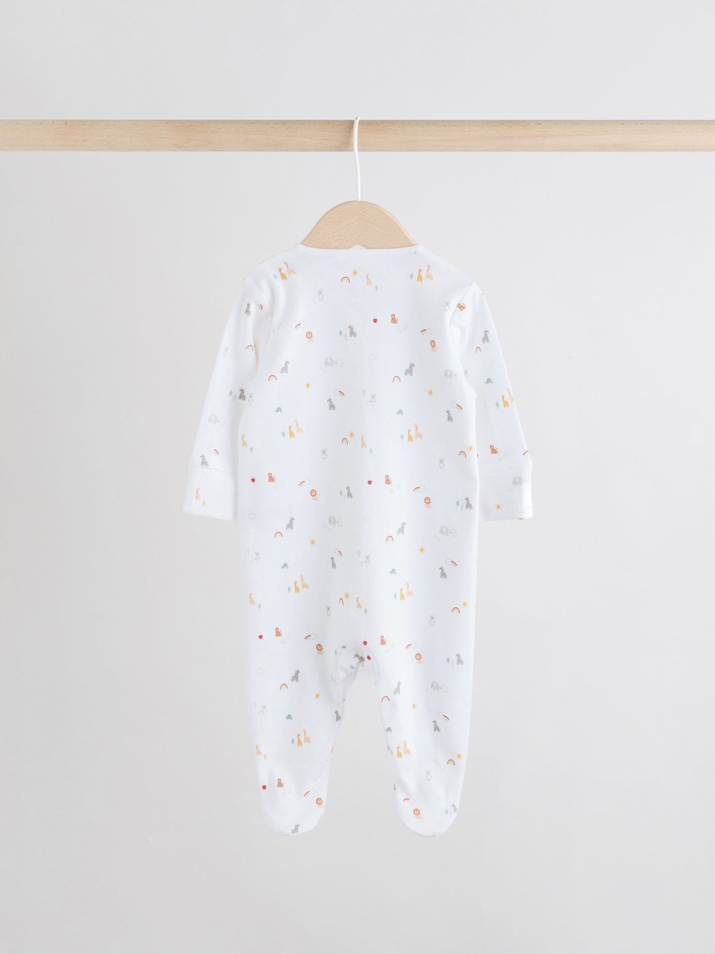 White 4 Pack Popper Baby Sleepsuits (0-2yrs) image 4