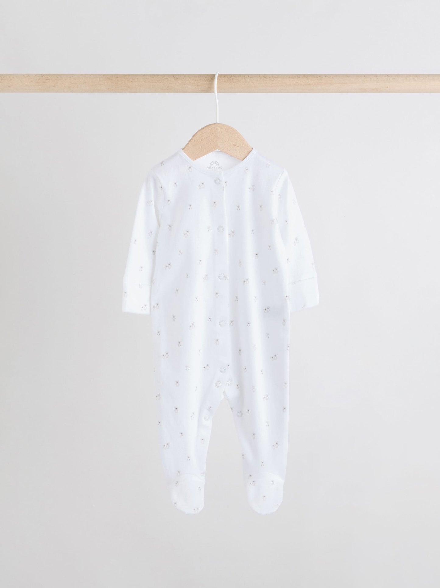 White 4 Pack Popper Baby Sleepsuits (0-2yrs) image 6