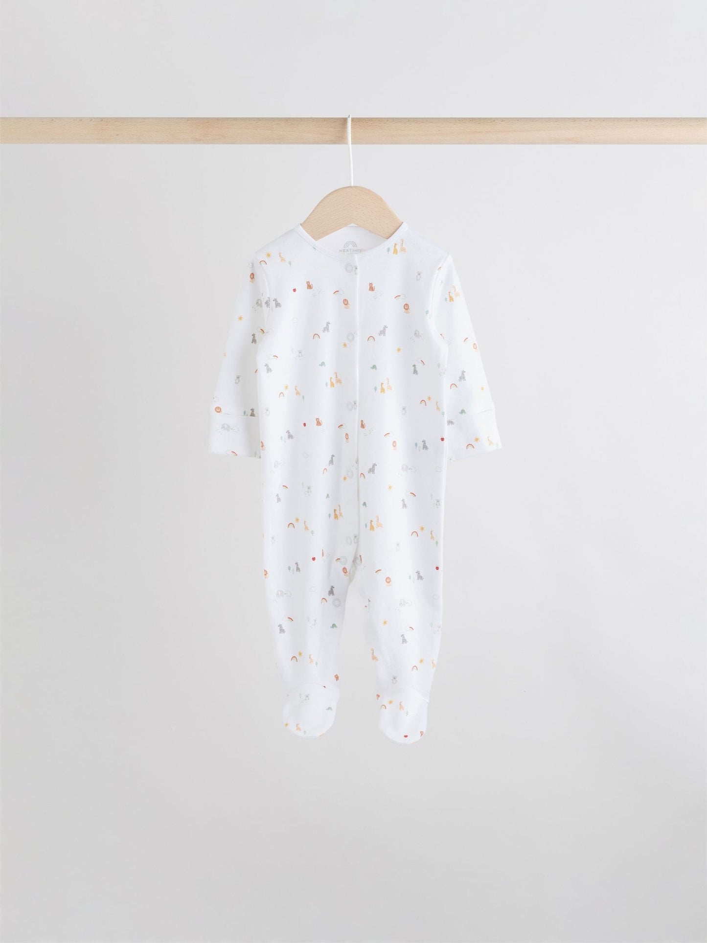 White 7 Pack Popper Baby Sleepsuits (0-2yrs) image 3