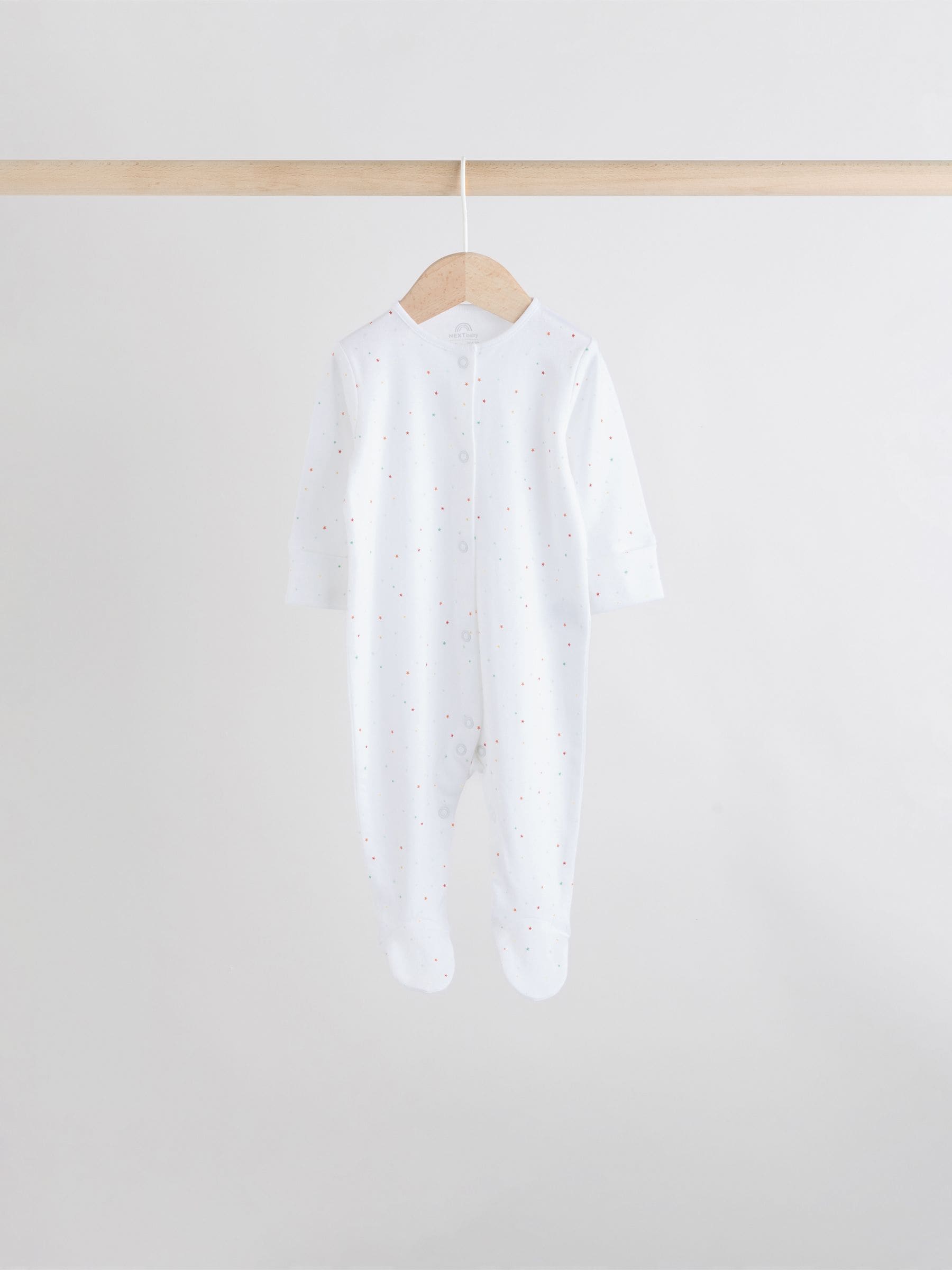 White 7 Pack Popper Baby Sleepsuits (0-2yrs) image 5