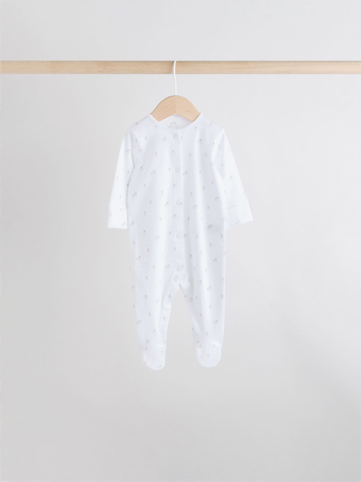 White 7 Pack Popper Baby Sleepsuits (0-2yrs) image 6