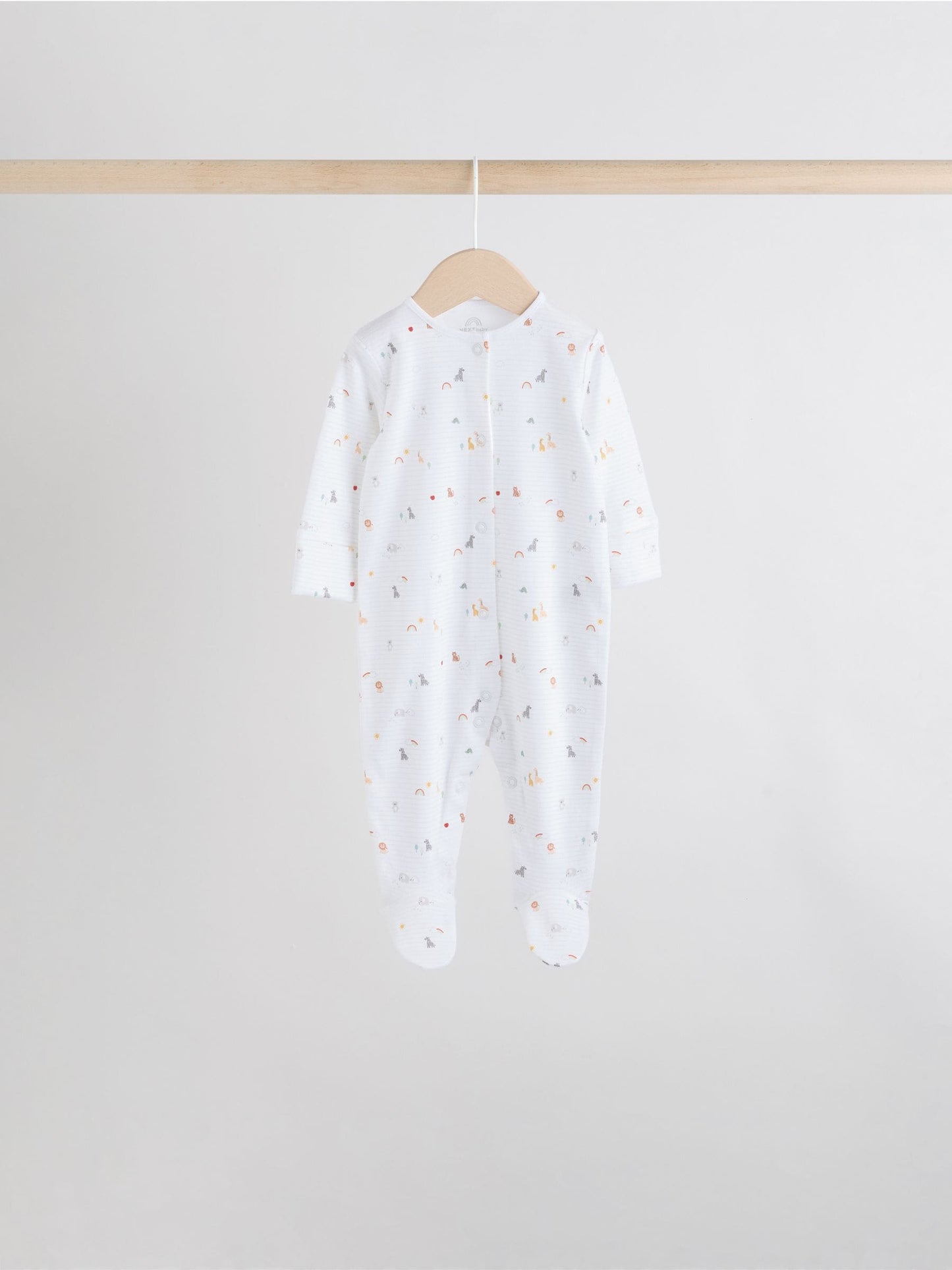 White 7 Pack Popper Baby Sleepsuits (0-2yrs) image 8