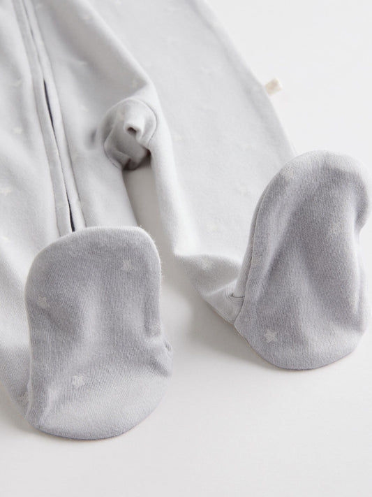 Cream 4 Pack Two Way Zip Baby Sleepsuits (0-2yrs) image 3