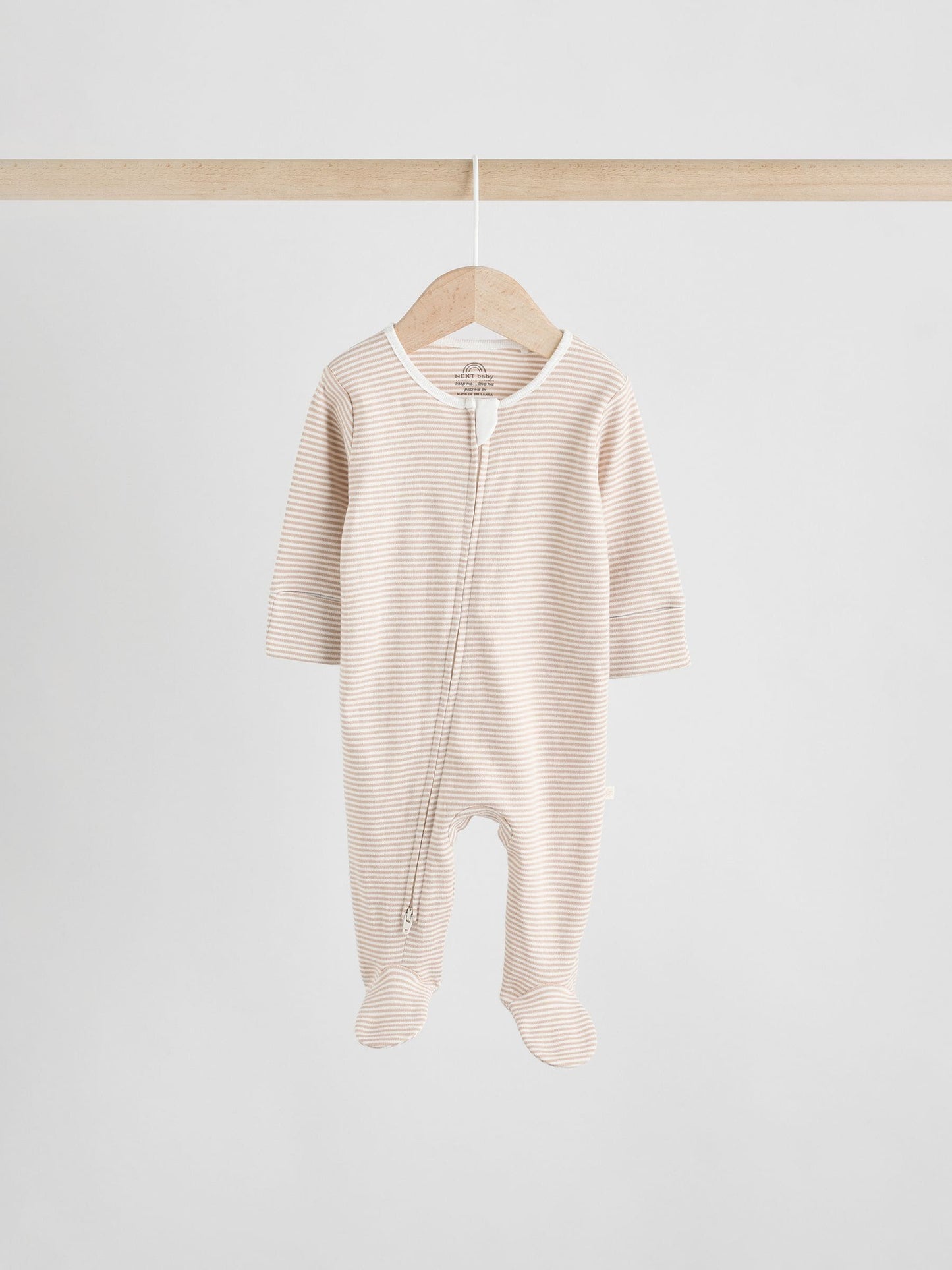 Neutral 7 Pack Two Way Zip Baby Sleepsuits (0-2yrs) image 5