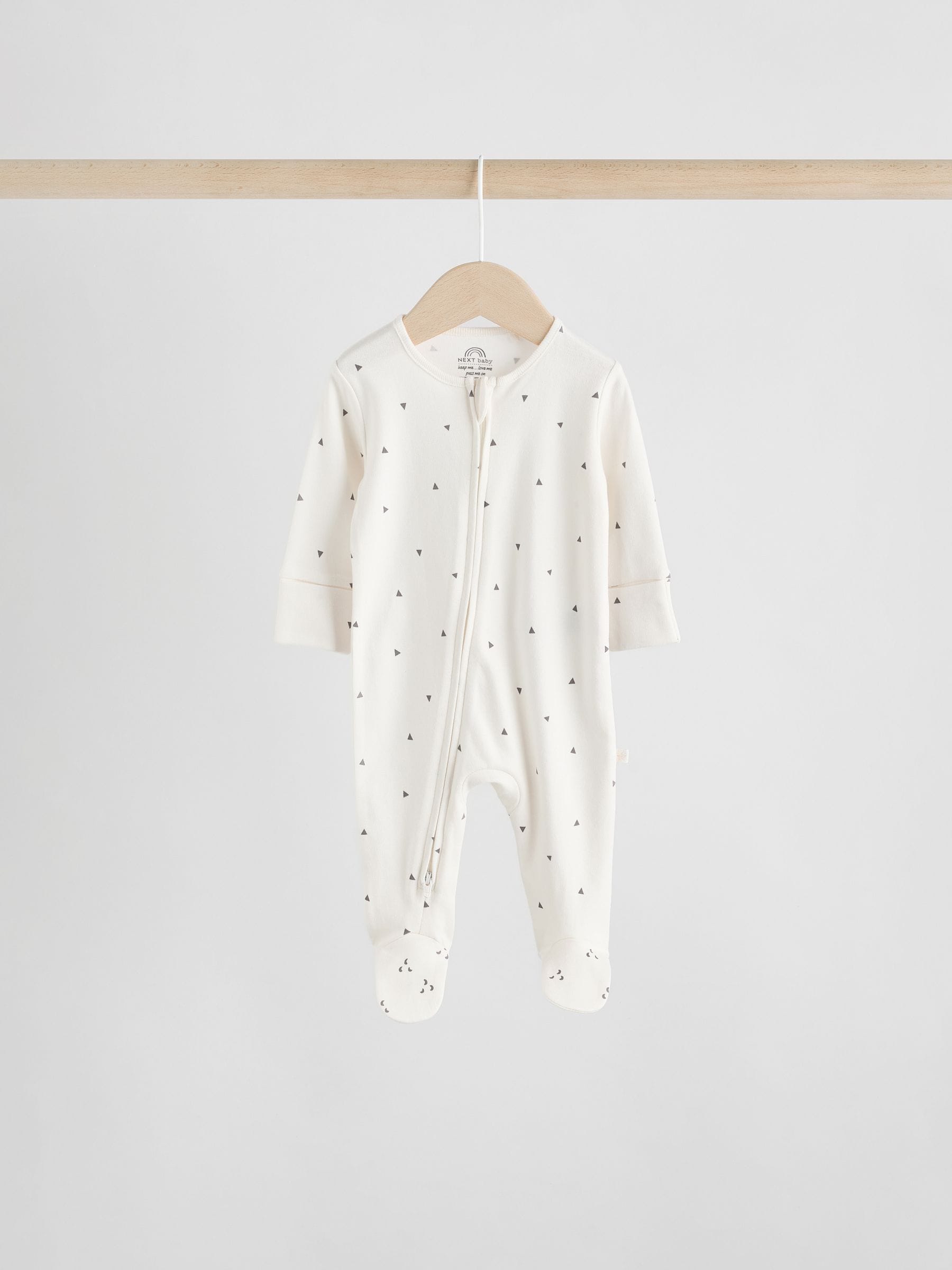 Neutral 7 Pack Two Way Zip Baby Sleepsuits (0-2yrs) image 6