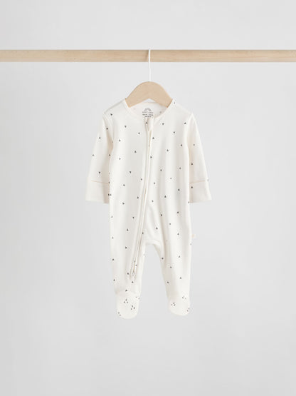 Neutral 7 Pack Two Way Zip Baby Sleepsuits (0-2yrs) image 6