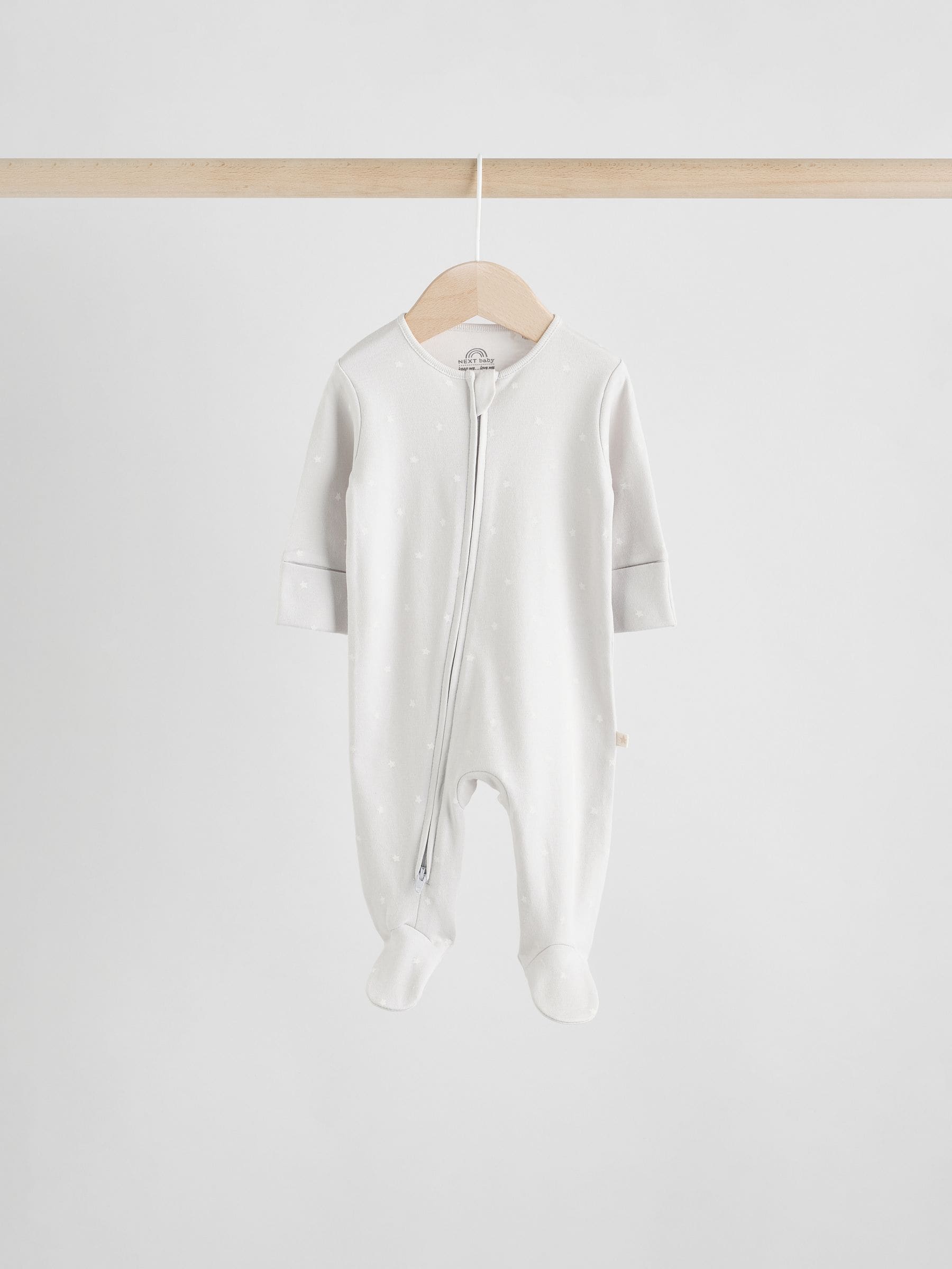 Neutral 7 Pack Two Way Zip Baby Sleepsuits (0-2yrs) image 7