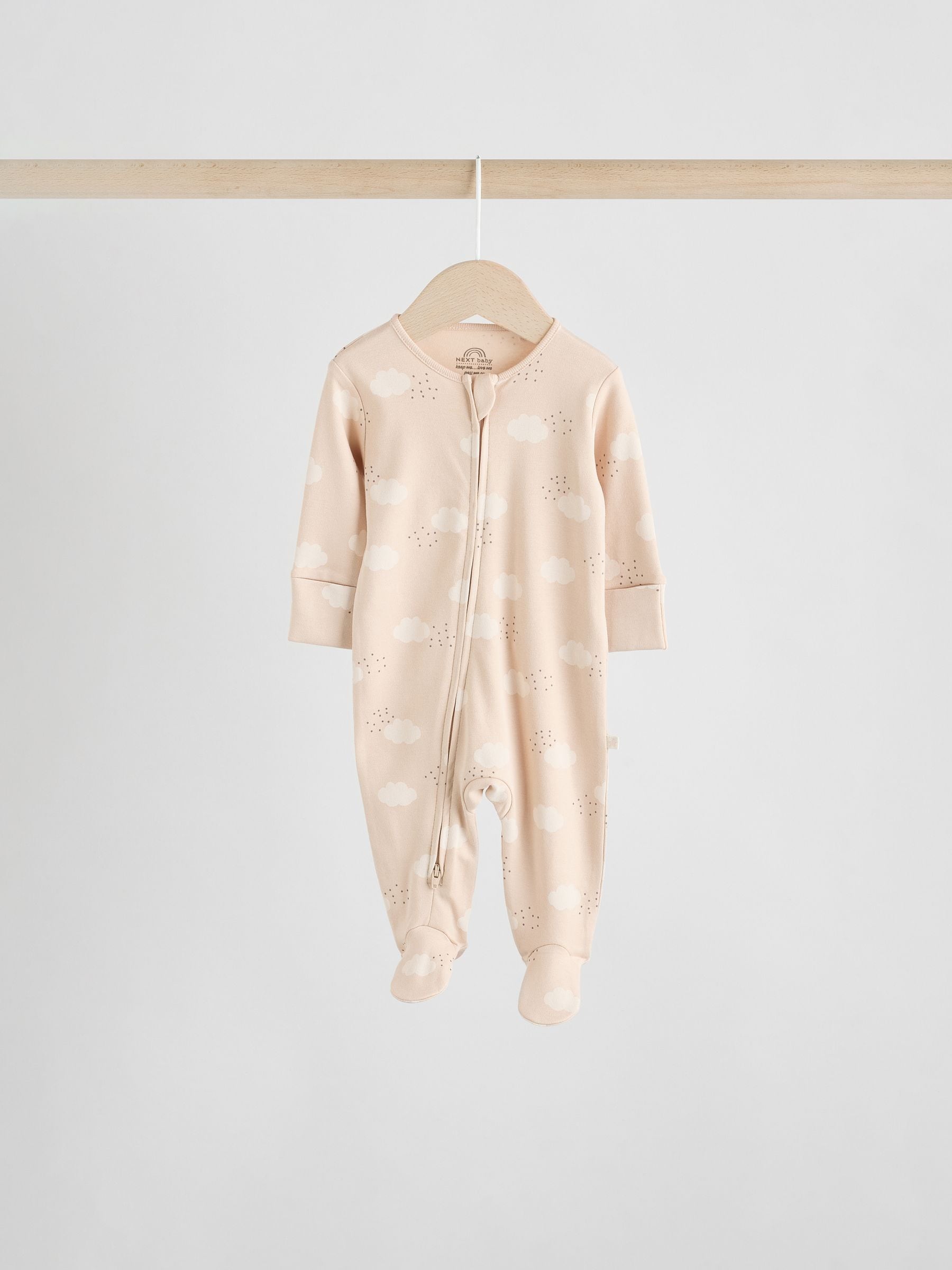 Neutral 7 Pack Two Way Zip Baby Sleepsuits (0-2yrs) image 9