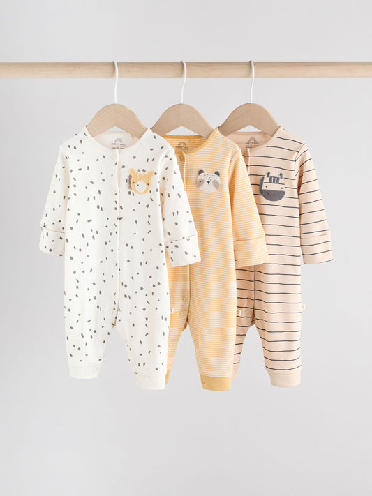 Neutral Baby Footless Character Sleepsuits 3 Pack (0mths-3yrs) image 1