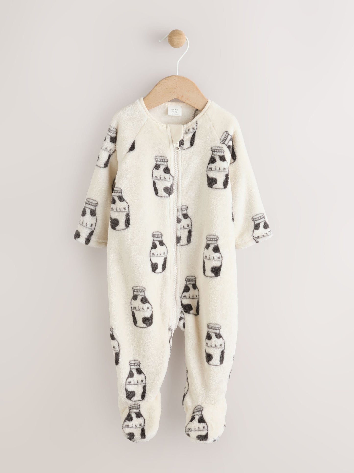 White Fleece Baby Sleepsuit image 3