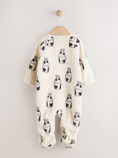 White Fleece Baby Sleepsuit
