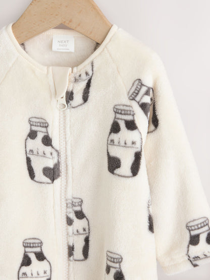 White Fleece Baby Sleepsuit