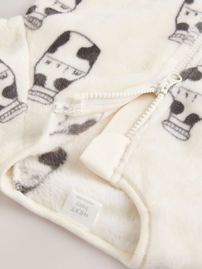 White Fleece Baby Sleepsuit