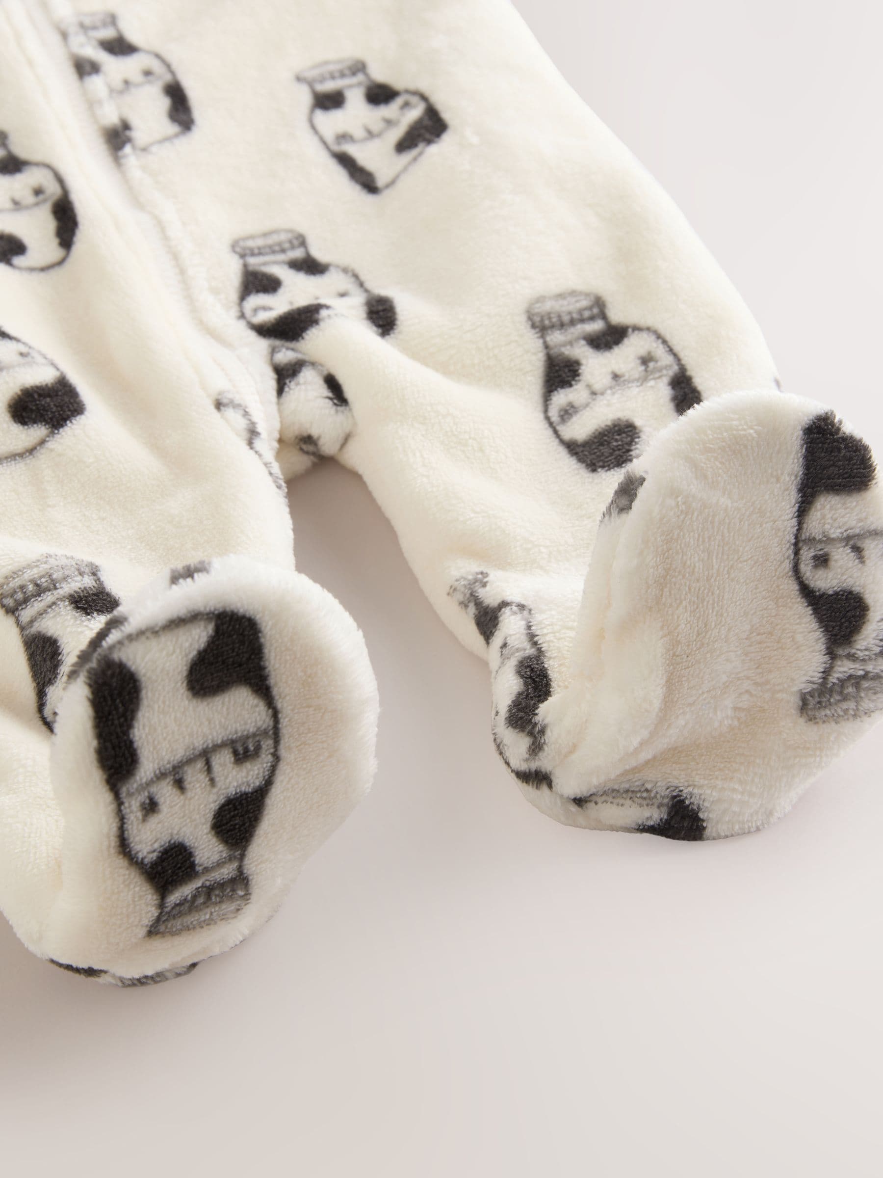 White Fleece Baby Sleepsuit image 7