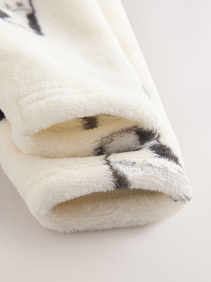 White Fleece Baby Sleepsuit image 8