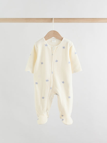 Neutral Baby Micro Fleece Two Way Zip Sleepsuits 2 Pack image 3