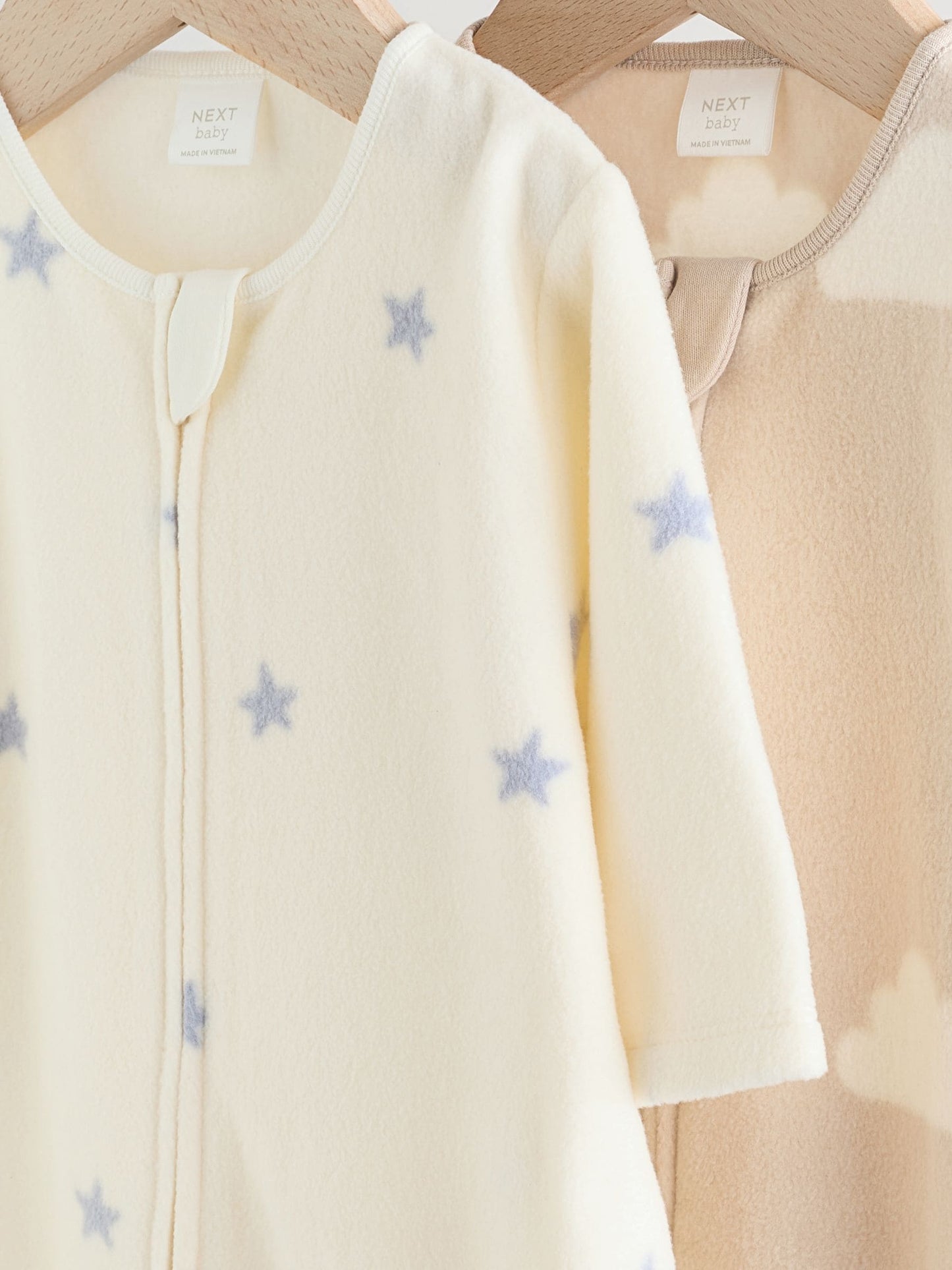 Neutral Baby Micro Fleece Two Way Zip Sleepsuits 2 Pack