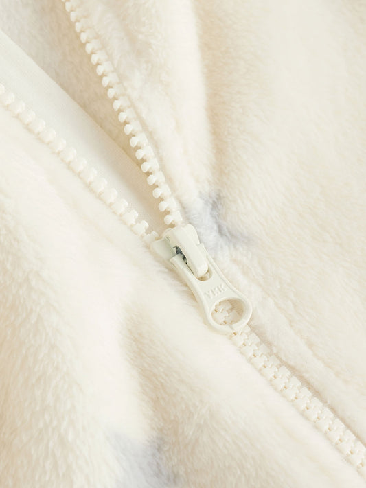 Grey Star Fleece Baby Sleepsuit image 3