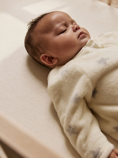 Grey Star Fleece Baby Sleepsuit