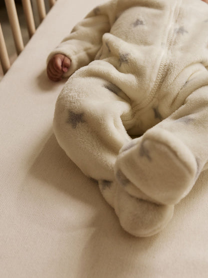 Grey Star Fleece Baby Sleepsuit