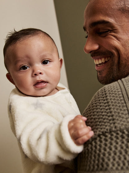 Grey Star Fleece Baby Sleepsuit