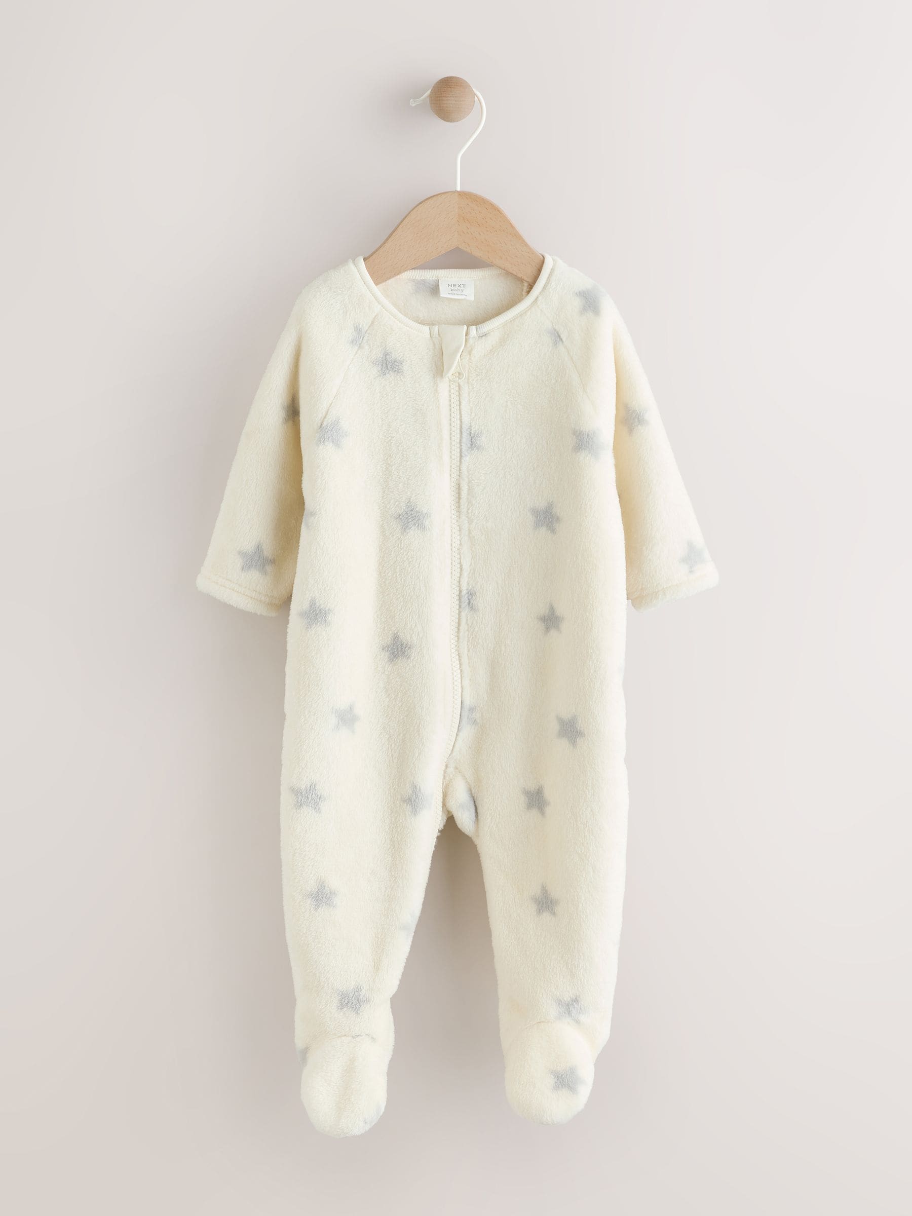 Grey Star Fleece Baby Sleepsuit image 6