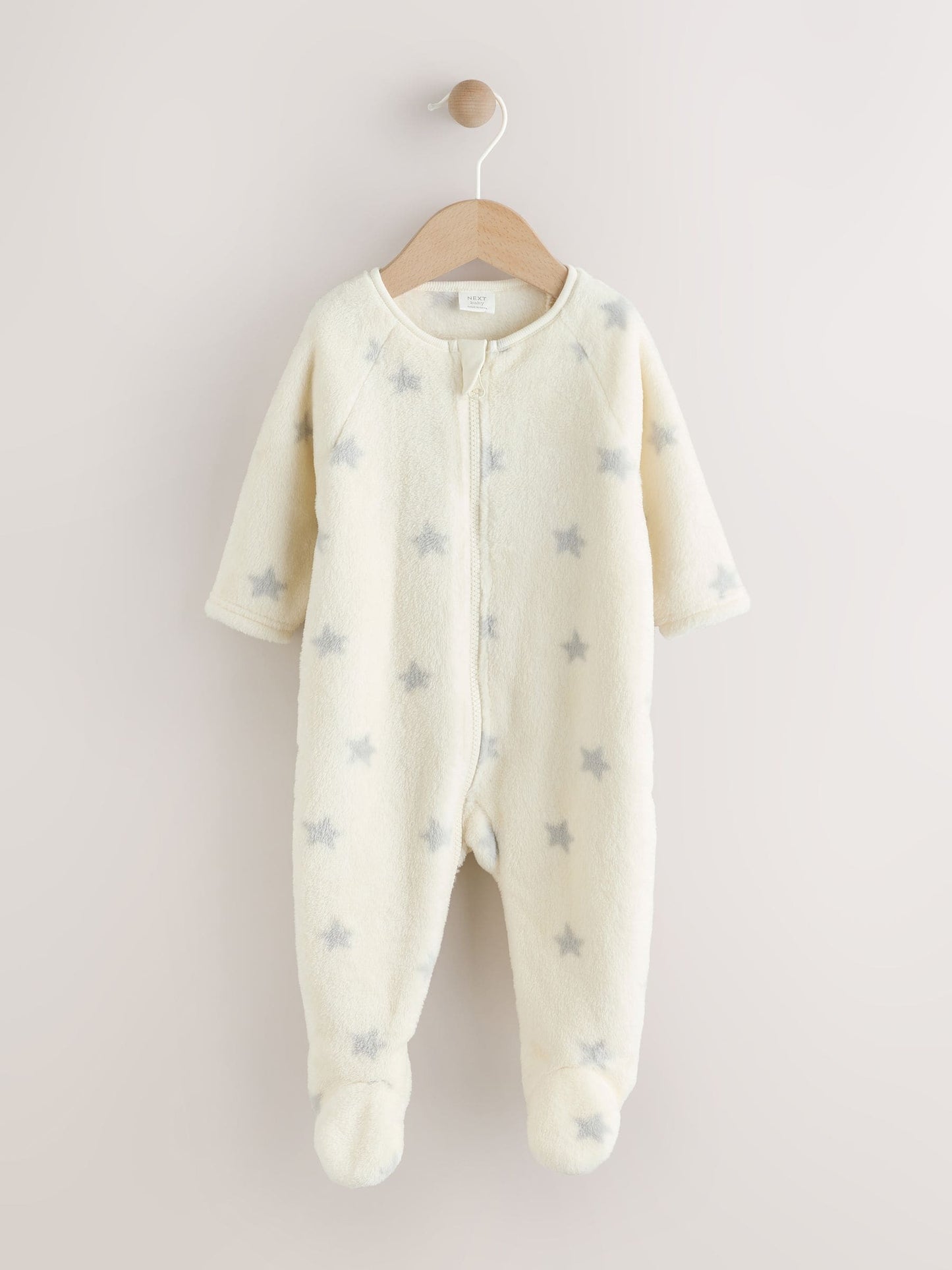 Grey Star Fleece Baby Sleepsuit