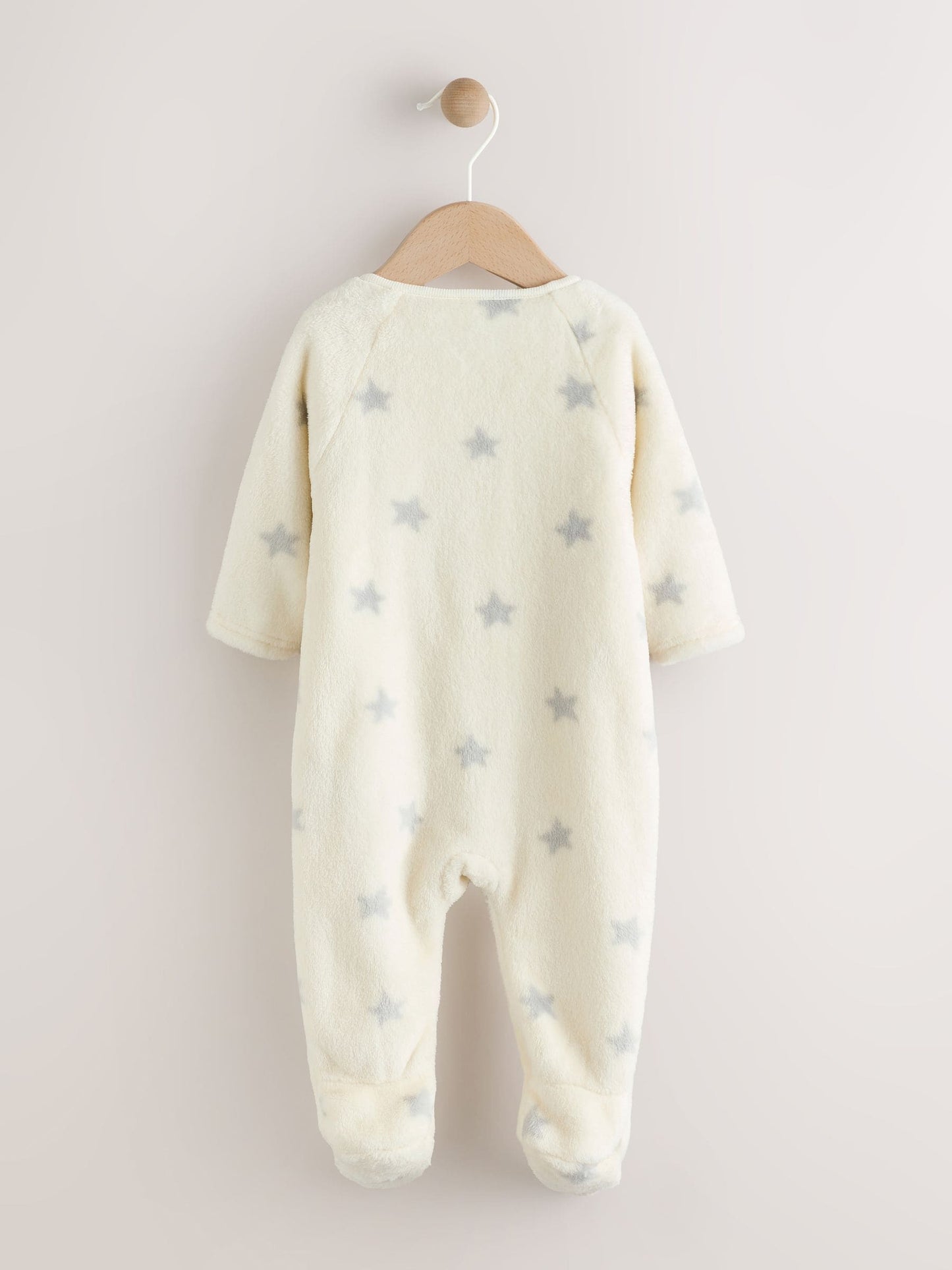 Grey Star Fleece Baby Sleepsuit