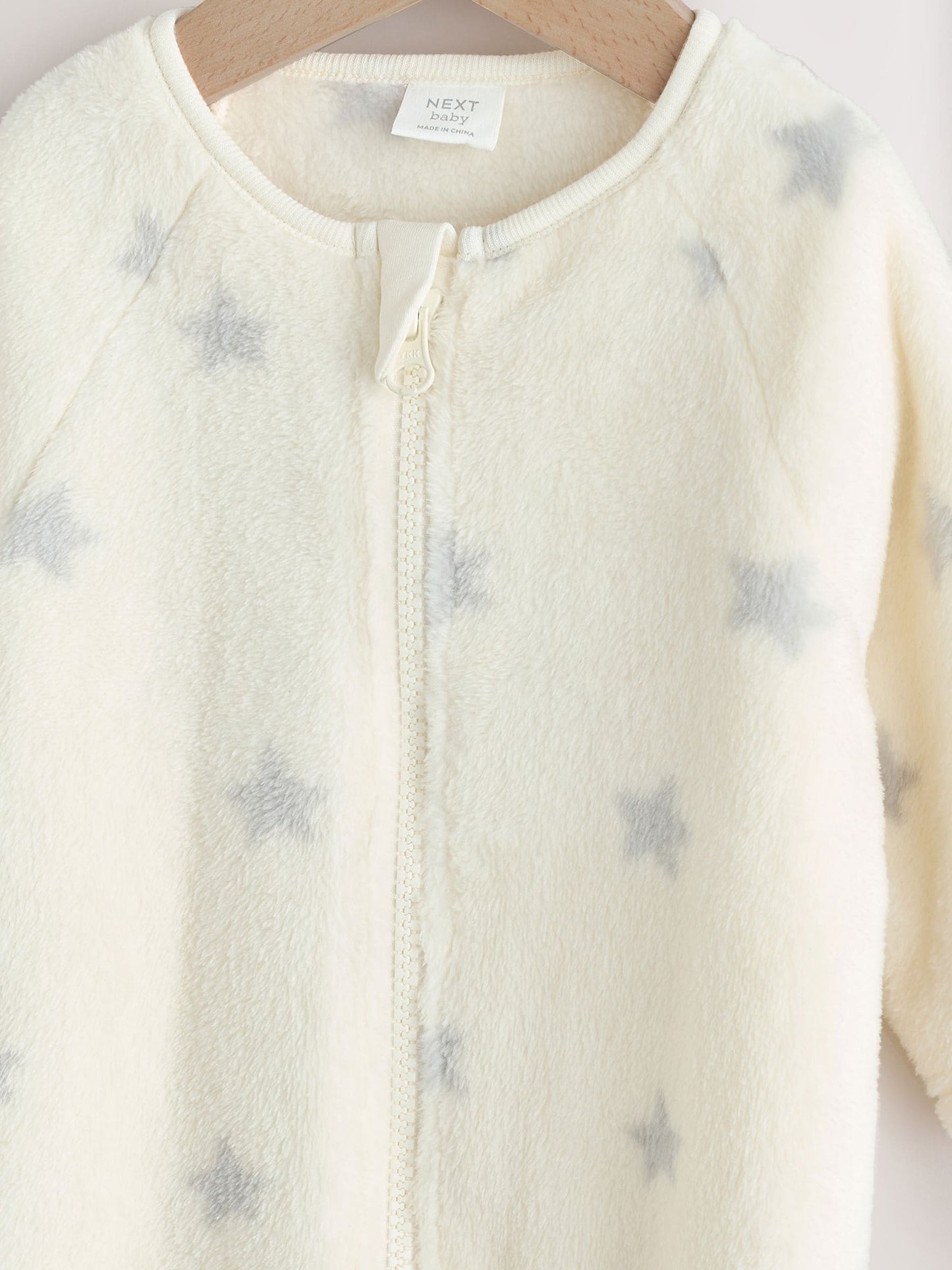 Grey Star Fleece Baby Sleepsuit